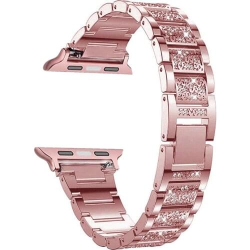 Watch band 40mm 44mm 38mm 42mm women Diamond Band Suitable for Apple Watch series 5 4 3 2 iWatch bracelet stainless steel strap