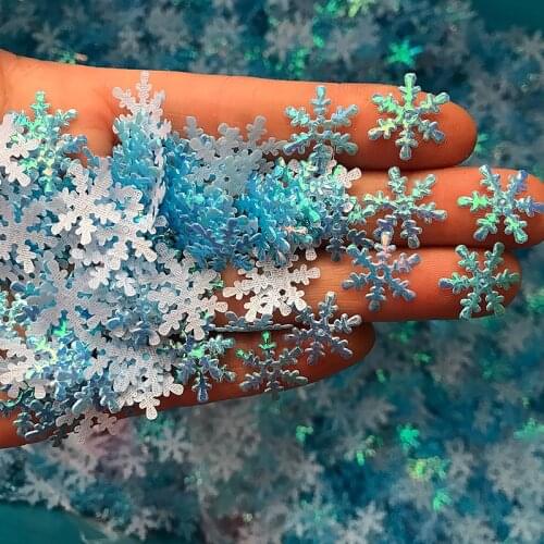300Pcs Artificial Snowflakes Christmas Tree Decoration Party Xmas Ornament For Home Garden Wedding Birthday Festival Supplies