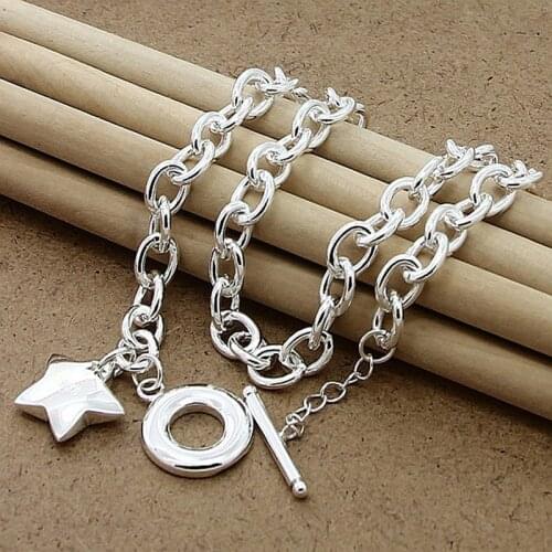 Brand New 925 Silver Jewelry Fashion Star Charm Necklaces & Pendants High Quality Fine Women Jewelry