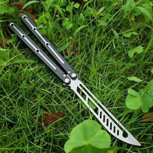 Kraken 3 Colors Trainer Blade Comb Butterfly Knife Channel Aluminum Handle 440C Blade Bushing System Tactical Knife