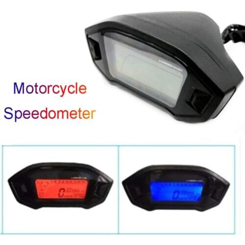 Universal 12V ABS Plastic Motorcycle Digital Colorful LCD Speedometer Odometer Tachometer W/ Speed Sensor Fuel Meter