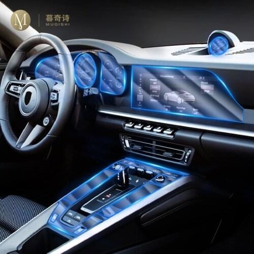 For Porsche Carrera 911 2019-2020Car Interior Center console Transparent TPU Protective film Anti-scratch Repair film Accessorie