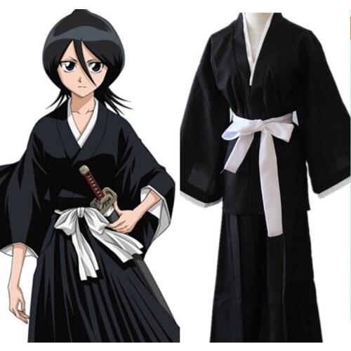 Japanese Anime Bleach Kuchiki Cosplay RukiaCostume Rukia Kuchiki Kimono Uniform Sets Die Pa Bleach Costumes