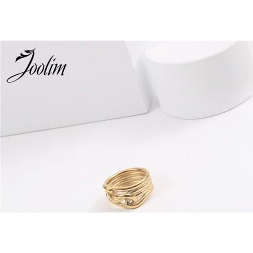 Joolim Gold Finish Braided Rope Statement Stainless Steel Rings 2021 Jewelry