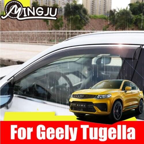 Window Visor Deflector Vent Sun Shade Rain Guard Exterior Protection Parts For Geely Tugella Xingyue FY11 2019-2021 Accessories