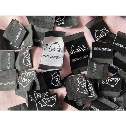 Custom High density Clothing Tag Woven Label main label damask label Embroidery Tags for Garment Bags DIY Sewing Accessories