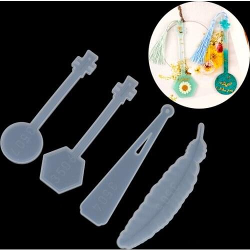 1pcs DIY Violin Feather Silicone Bookmark Mould Making Epoxy Resin Jewelry Craft Transparent Mold