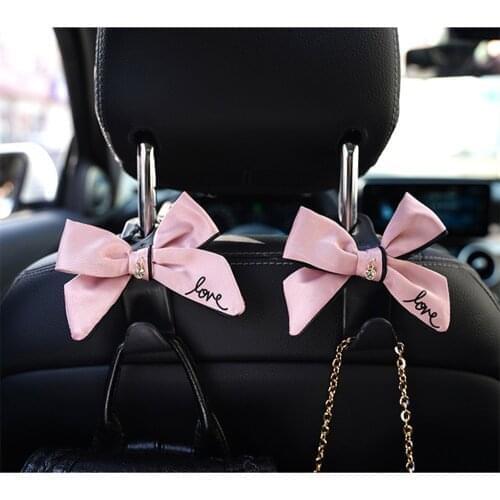 1PC Multifunction Bow Knot Hook For Car Seat Back Hook Sundries Cute Storage Rosette Rear Seat Placement Tool Interior Accessory
