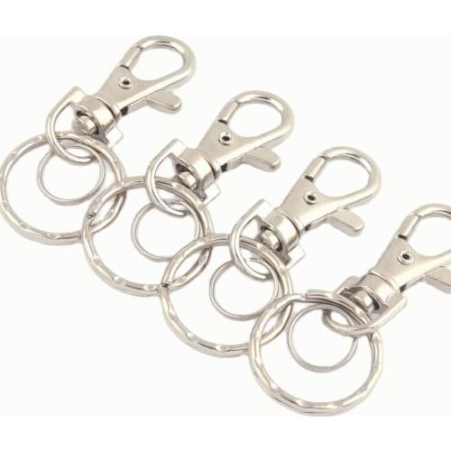 20mm Silver swivel Clasp with Key ring Metal Purse Bag Clasp Handbag Hook Hardware Lanyard Hook Strap Webbing Clip Dog Collar