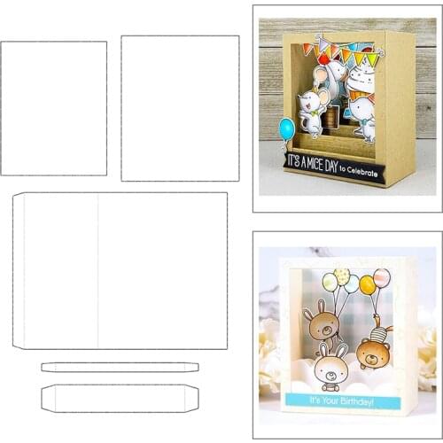 2021 New 3D Birthday Candy Gift Box Metal Cutting Dies For DIY Craft Making Scrapbooking Decoration Greeting Card no Stamps Sets