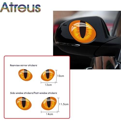 Atreus 2X 3D Cat eye car window stickers for Kia Rio Ceed Suzuki grand vitara SX4 Subaru Saab Lada vesta granta Alfa Romeo159