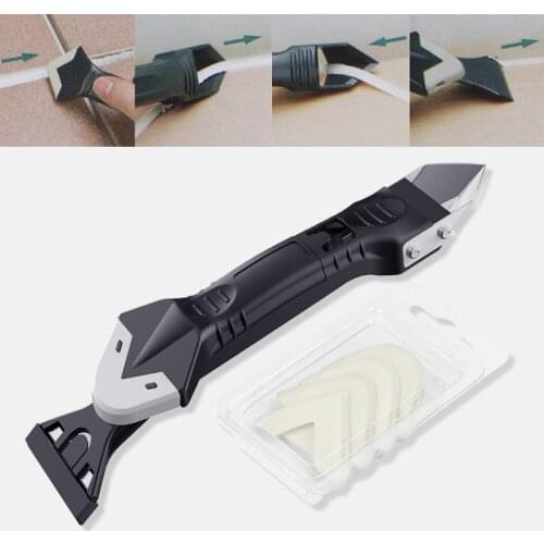 5 In1 Silicone Remover Sealant Smooth Scraper Caulk Finisher Grout Kit Sealant Tools Floor Mold Removal Hand Kitchen Accessories