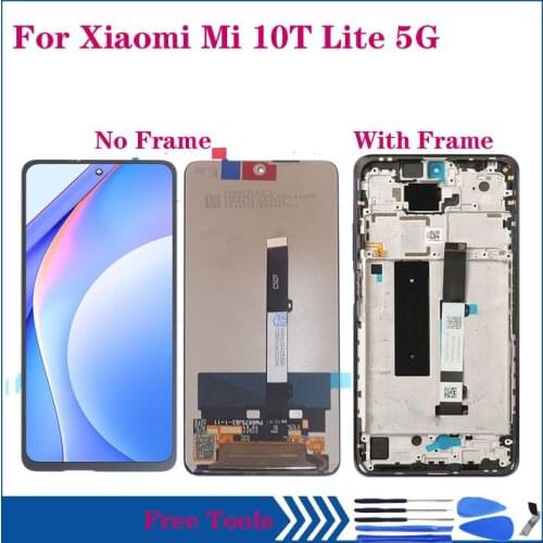 6.67" For Xiaomi Mi 10T Lite 5G LCD Display Touch Screen Digitizer Assambly For xiaomi 10T Lite M2007J17G Original With Frame