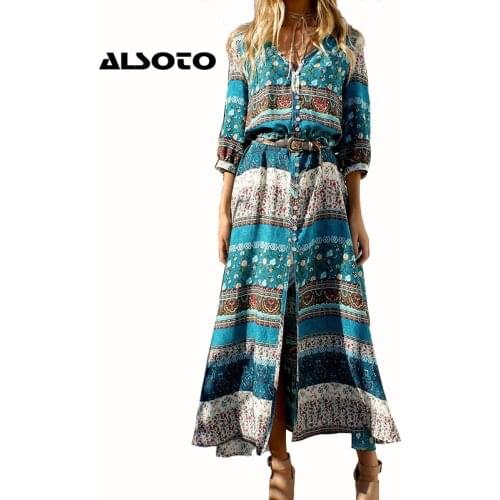 Alsoto Long Sleeve Summer Dresses