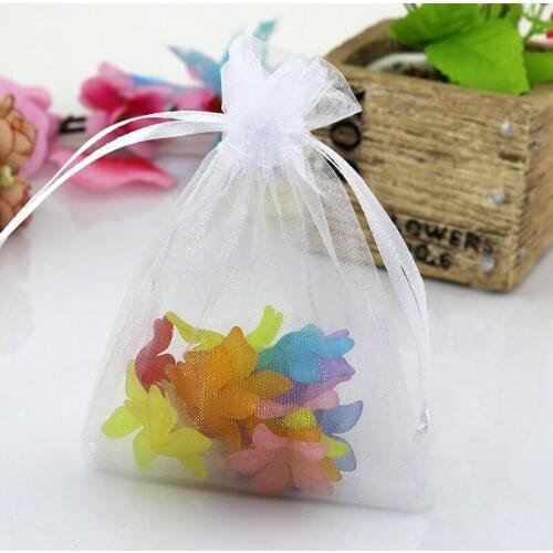 50pcs/lot 35x50cm Organza Bag White Wedding Decoration Boutique Gifts Jewelry Packaging Bag Large Organza Gift Bags Pouches