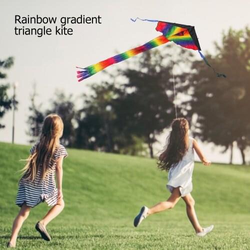Large Colorful Rainbow Kite Long Tail Nylon Outdoor Huge Rainbow Kite, Easy To Assemble, Outdoor Fly Games for Kids, Adults