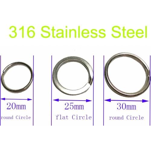 10PC 316 Stainless Steel Water Sport Keychain Keyring Split Ring Loop 2mm Split Ring for BCD attachment
