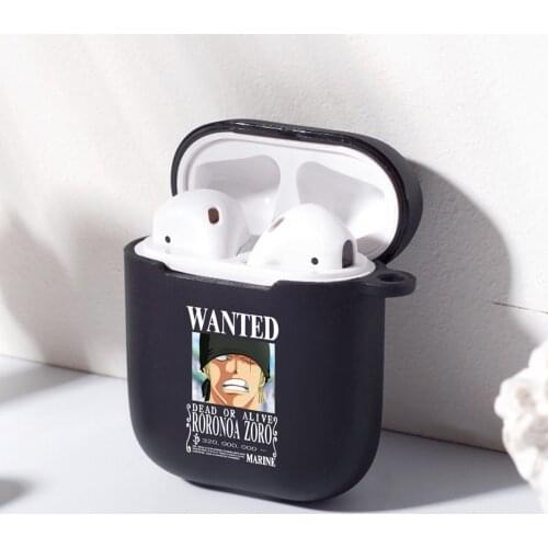 One Piece Anime Silicone Cover For Apple Airpods 2 Case Earphone Wireless Accessories For Air Pod Candy Color Funda Airpod Cases