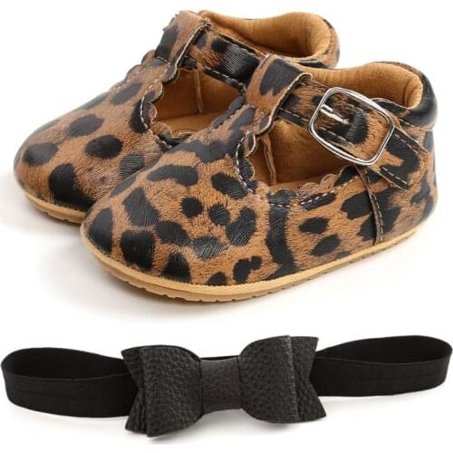 Bobora Baby Shoes Leather Toddler Baby Girl First Walkers Sets Headband Bow-knot Soft Sole Shoes For Girls