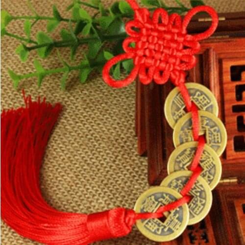 Feng shui coin feng shui 5 coins copper coin lucky coin feng shui hanging chinese wind chimes feng shui