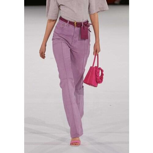 Hot Sale!!! High 10.40 Waist Fashion Straight Jeans Women Vintage Temperament Slim Denim Trousers