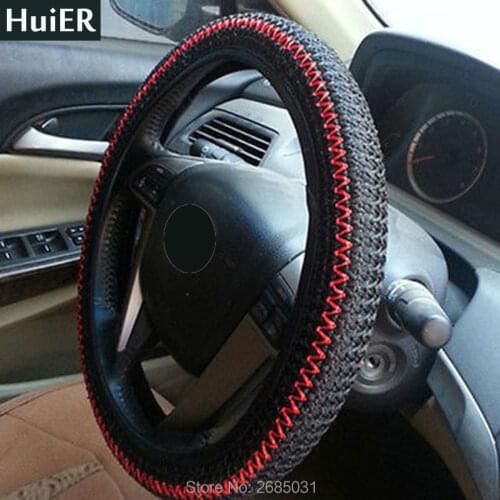 HuiER Anti-slip Breathable Ice Silk Car Steering Wheel Cover Universal For Most Car Styling Steering-wheel 36-38CM Free Shipping