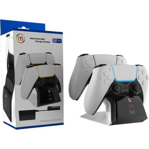 Game Controller Charger Charging Dock Stand Station Dual Port Charging with Power Adapter for PS5 Gamepad Game Console Control