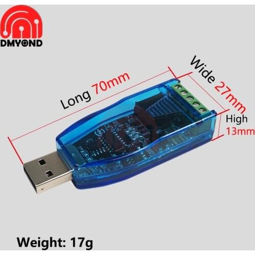 Isolated Industrial USB to RS485 Communication Module 5V TVS Protection Short Circuit Protection Automa CH340E TXD RXD Indicator
