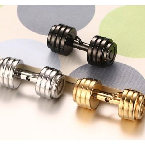 Stone Chrysocolla New Men Pendant Personalized Stainless Steel Dumbbell Barbell Can With Or Without Chain Fitness Bodybuilding