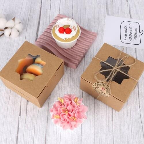 Bakery Boxes Small Cupcake Boxes 20pcs 4x4x2.5in Brown Single Pastry Boxes Bulk Kraft Individual Boxes Carriers Treat Boxes