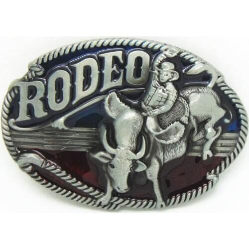 Cowboy rodeo belt buckle flame resistant zinc alloy belt buckle 4.0 CM