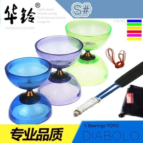 Yoyo 5 Bearings Diabolo Set Packing /Strings/ Bag/ Handsticks S# (105*130mm) 6 Colors For Select Chinese Kongzhu