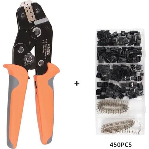Dupont crimping tool kit 450pcs 5557 8(6+2)P ATX EPS PCI-E crimp pliers terminal ferrule crimper wire hand tool set crimpe plier