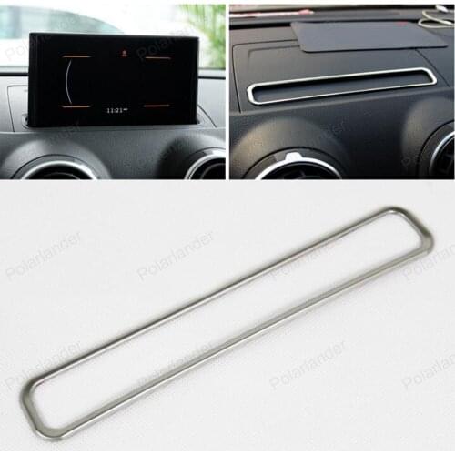Stainless Steel Navigation Screen Panel Cover Trim Protection Decorative Frame for Audi A3 Hatchback Sedan Car styling