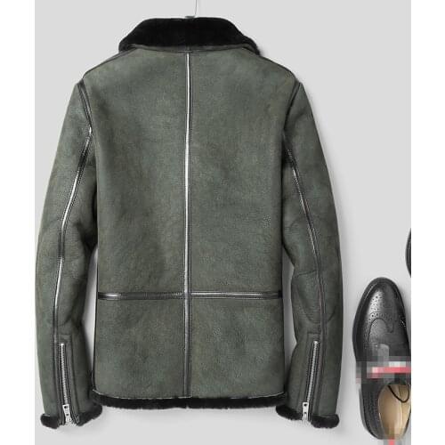 Genuine Leather Winter Jacket Real Sheepskin Coat for Men Natural Wool Fur Warm Coats Plus Size L12-4000 Y1625