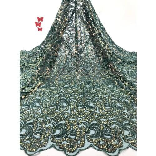 Nigerian Wedding Sequin Lace Fabric Africa France Tulle Lace Fabric 2021 High Quality Lace Fabric SZ0156