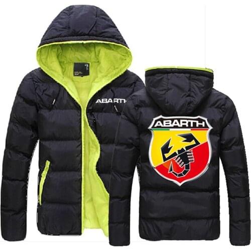 ABARTH Logo 2021 Mens New Customize Warm Jacket Casual Male Sportwear Zipper Hooded Hoodies classic Latest Fitness Coats