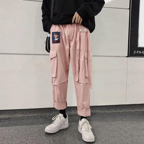 2021 New Men Streetwear Mens Pocket Hip Hop Harem Pants Wide-leg Jogging Straight Oversized Sports Pants 5XL Mens Overalls