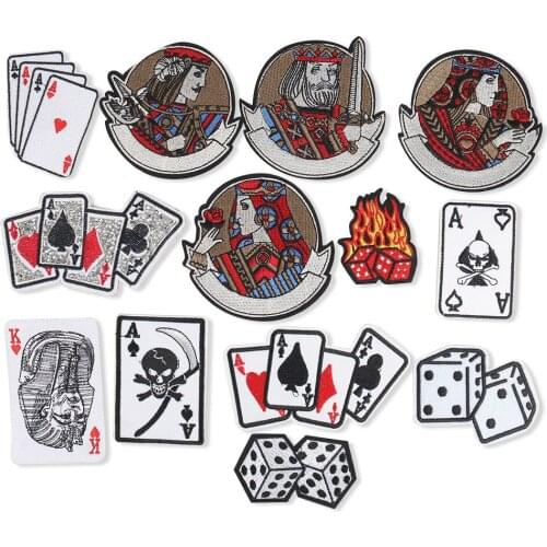 New Iron on Patches DIY Poker Dice Patch on Clothes Embroidered Patches for Clothing Patch Sewing on Garment Apparel Accessories