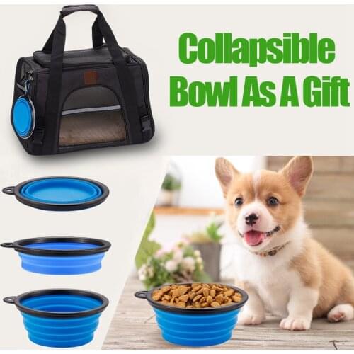 Pet Cat Carry Bag with Feeder Food Bowl Puppy Dog Kitty Rabbit Portable Mesh Window Carrier Travel Transport Cage Mat Outdoor