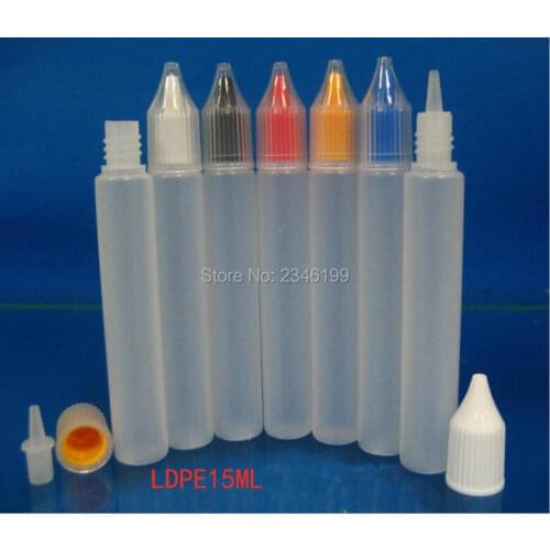 15ML 100pcs/lot Plastic Bottles E-cigarette E Juice E-Liquid Plastic Dropper Bottle, Pen Style Squeezable Needle Tip Package