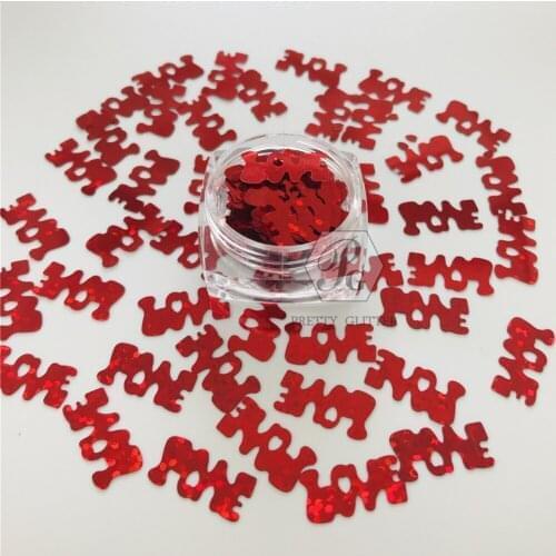 PrettyG 10g LOVE Word Shaped Specialty Glitter for Resin DIY Making Body Art Craft Makeup Decoration Accessories