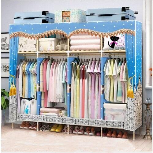 Solid wood wardrobe easy assembled wardrobe length 205 cm