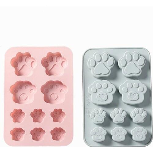 DIY10 with Puppy Footprint Silicone Cake Mold Cat Claw Handmade Soap Mold High Temperature and Cold Soap Food Supplement Moldls
