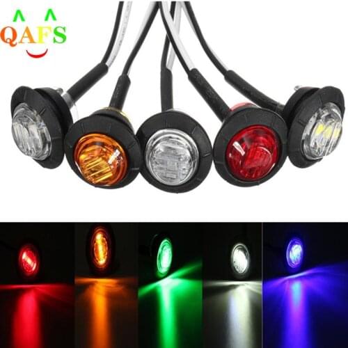 Universal Car Truck Trailer Mini Small Round LED Bullet Button Side Marker Light