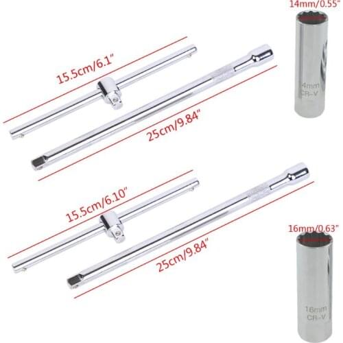 Universal 14/16mm Spark Plug Socket 12 Point Remover Wrench Removal Tool 12 Angle Drive Repair Accessories 40GF