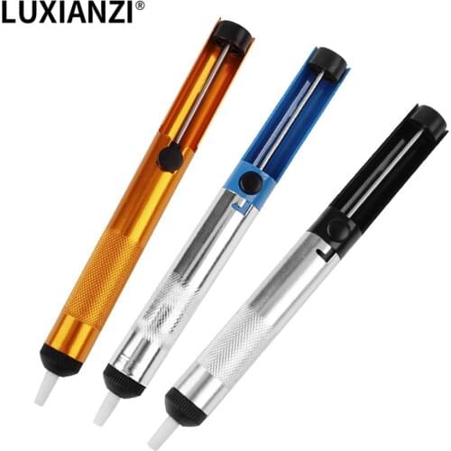 LUXIANZI Aluminum Metal Solder Suction Desoldering Pump Soldering Tin Gun Vacuum Solder Sucker Desolder Hand Welding Tools