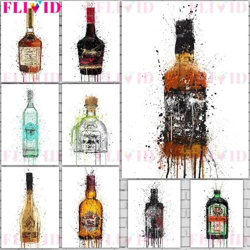 Wine Bottle Nordic Painting And Print Modern Fashion Canvas Print Poster Wall Art For Living Room Kitchen Decor Dropshipping