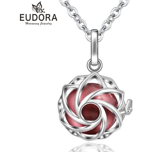 EUDORA Sound Harmony Ball Necklace Fashion Jewelry Angel Caller Pendant with 20MM Chime Ball Baby Mexcain Bola Best Xmas Gift