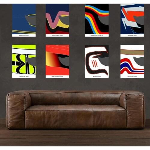 Jacques Villeneuve 1998 F1 Modern minimalist F1 helmet poster